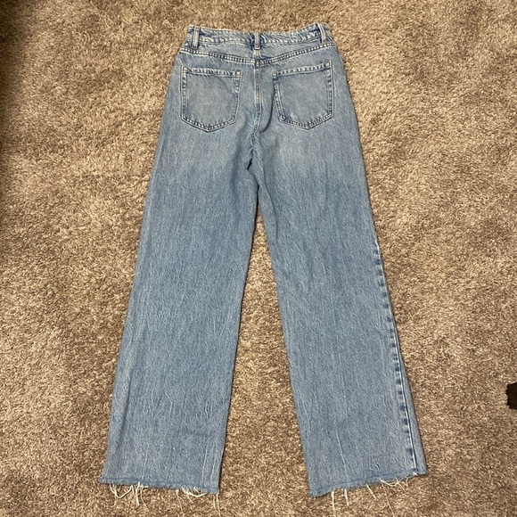 Garage Light Blue Distressed Wide Leg Jeans - Picture 3 of 3